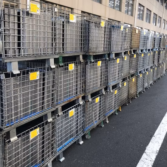 Складная клетка для контейнера для хранения металлических роликов склада из проволочной сетки стальная для хранения на складе