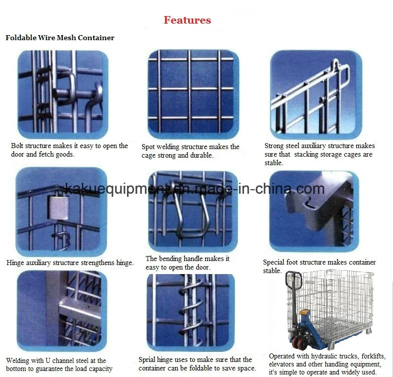 Stackable Folded Galvanized Steel Welded Heavy Duty Mesh Stillage