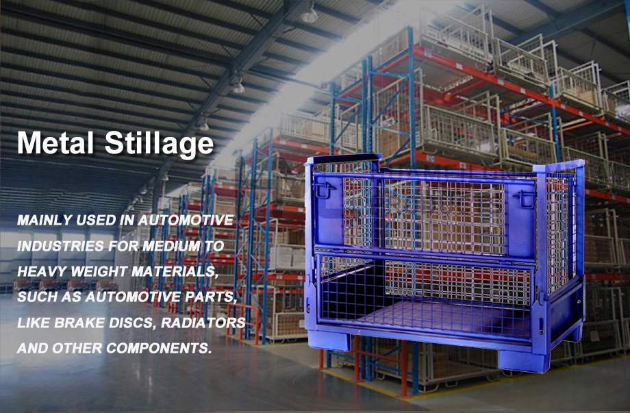 Hml Powder Coating Warehouse Forklift Metal Stillages Gitterbox for Sale