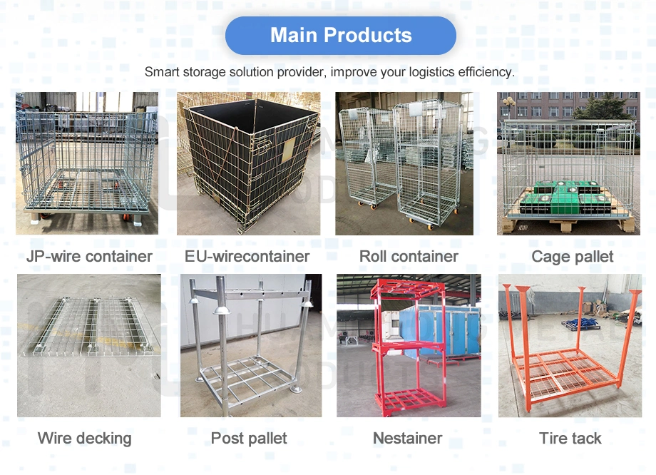 Hml Powder Coating Warehouse Forklift Metal Stillages Gitterbox for Sale