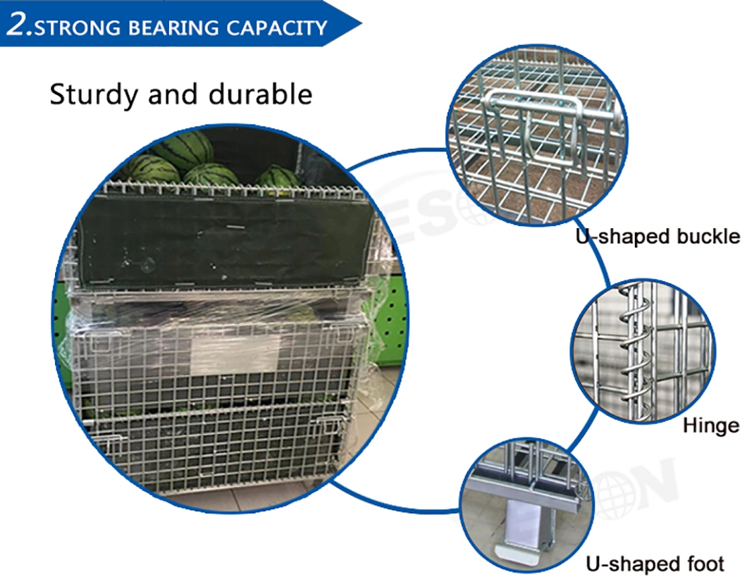 Wire Mesh Pallet Storage Cage for Stacking Good Price Wire Mesh Basket Folding Warehouse Cage Wire Mesh Container