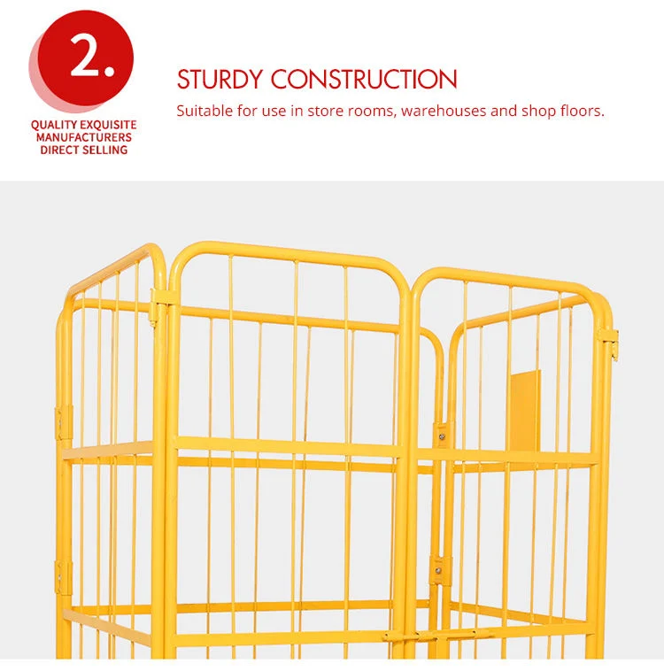 Supermarket Warehouse Wire Storage Cage with Wheels