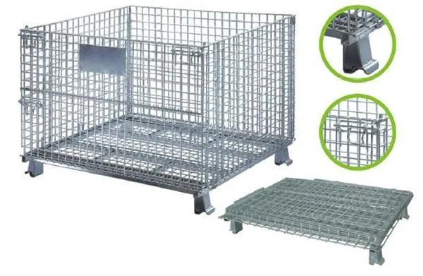 Heavy Duty OEM and ODM Q235 High Capacity Storage Warehouse Mesh Box Wire Cage/Metal Bin Storage Container