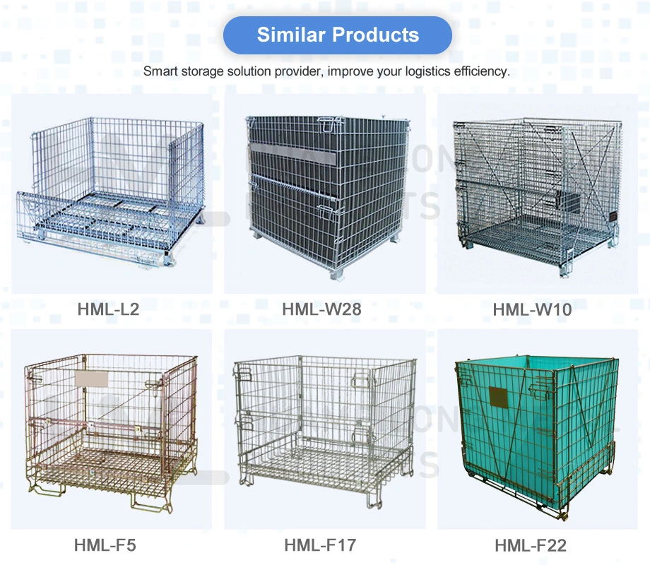 Welded Galvanized Collapsible Stackable Storage Heavy Duty Portable Shipping Steel Wire Mesh Cage Containers