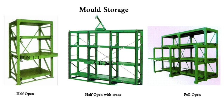 2t Industrial Pullout Shelves Drawer Mould Rack with Lifting Crane